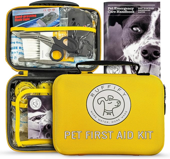 Dog First Aid Kit – 27 Essential Items Pet Emergency Kit Accessories for Car, Travel, Hunting, Hiking & Camping Gear with Mini Pouch for Home, Office & Outdoor Adventures