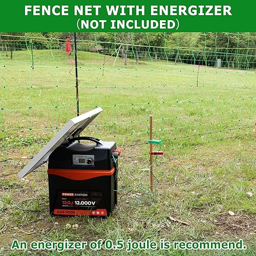 Electric Fence Netting, 49.6" H x 164' L, Portable Livestock Nets Mesh for Hog, Dogs, Deer, Goats, Larger Animals Electric Fencing for Backyards, Homesteaders, Farms, Ranches, Gardens