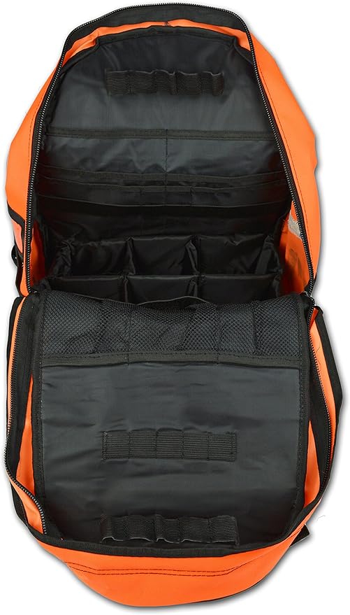 Lightning X First Responder EMT/EMS Backpack Stocked First Aid Supplies Kit B (Fluorescent Orange)