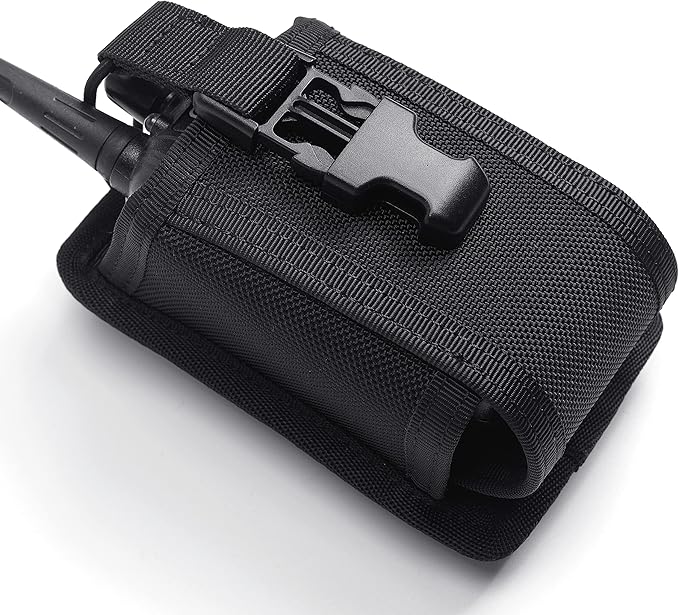 TACNEX Universal Radio Holster Tactical Two Ways Radio Holder Compact Elastic Walkie Talkies Pouch Nylon Case w/MOLLE Strap Duty Belt Clip for Police Leo Security Firefighter Rescue EMS EMT Military