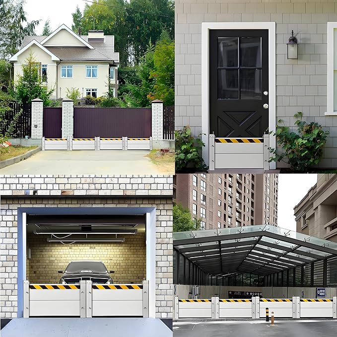 Flood Barriers for Home Exterior - Aluminum Alloy Outdoor Garage Doors Water Barriers for Flooding,H31.5 Inch/L3.5FT