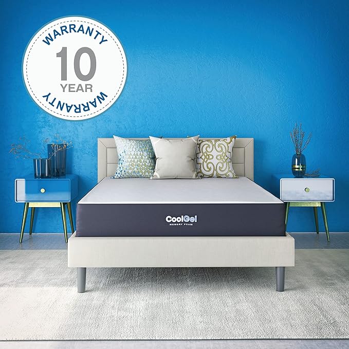 Classic Brands Cool Gel Ventilated Gel Memory Foam 10-Inch Mattress, Full, White