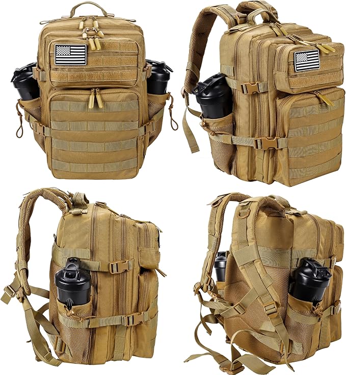 LHI Tactical Military Backpack for Men and Women 25L/35L Army Assault Pack Bag Small Rucksack with Bottle Holder