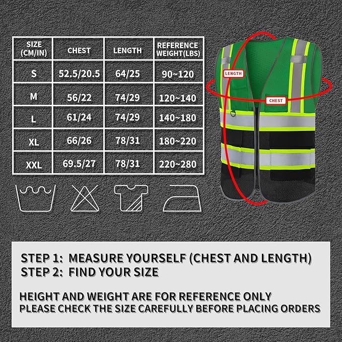 BeautyWill Custom Logo Safety Vest Class 2 High Visibility Reflective Vest for Men - Personalized Logo Team Vest