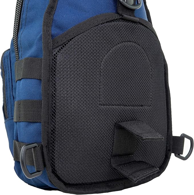 LINE2design First Aid Sling Backpack - Lightweight Sling Backpack Tactical Shoulder EDC Bag - EMS Equipment Emergency Medical Supplies Shoulder Molle Bag - Perfect for Camping Hiking Trekking - Navy