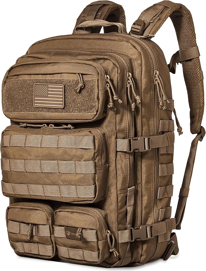 Falko Tactical Backpack for Men and Women 50L Backpack 2.4x Stronger Large Military Molle Rucksack, Bugout Backpack Outdoors