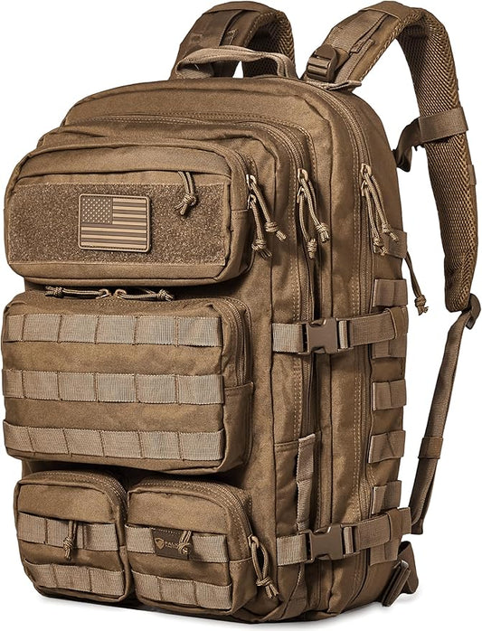 Falko Tactical Backpack for Men and Women 50L Backpack 2.4x Stronger Large Military Molle Rucksack, Bugout Backpack Outdoors