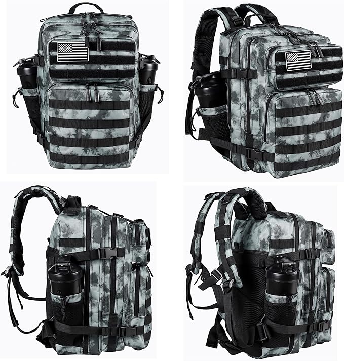LHI Tactical Military Backpack for Men and Women 25L/35L Army Assault Pack Bag Small Rucksack with Bottle Holder