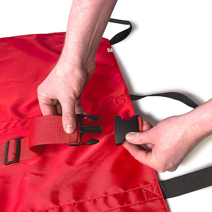 Transport Stretcher for Dogs - Animal Emergency Transport Carrier with Buckled Adjustable Safety Strap - Complete with Collapsible Dog Bowl