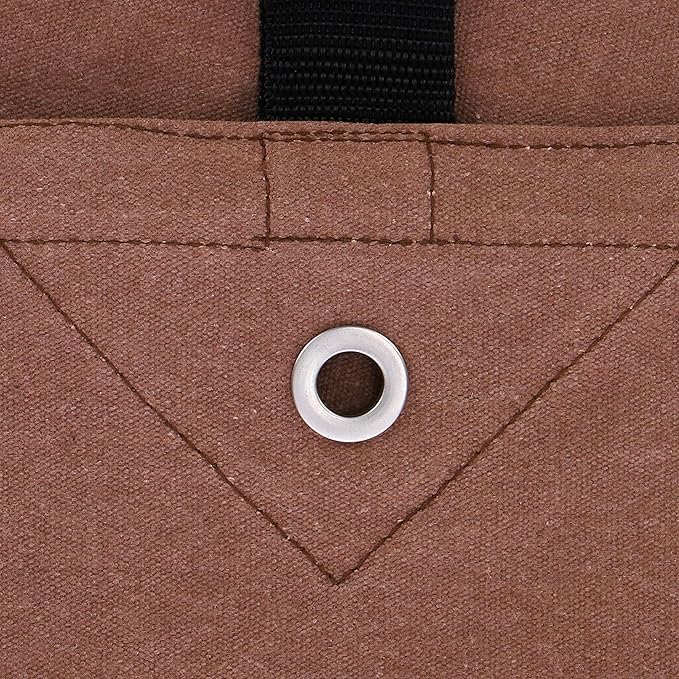 WHITEDUCK Canvas Tarp 18 oz. Heavy Duty Waterproof UV Resistant, Rustproof Grommets, Industrial & Commercial Use Cloth Tarp (Cut Size: 12'x16', Finished Size: 11'6"x15'6", Brown)