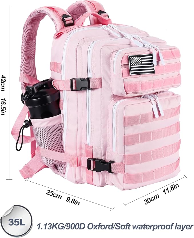 LHI Tactical Military Backpack for Men and Women 25L/35L Army Assault Pack Bag Small Rucksack with Bottle Holder