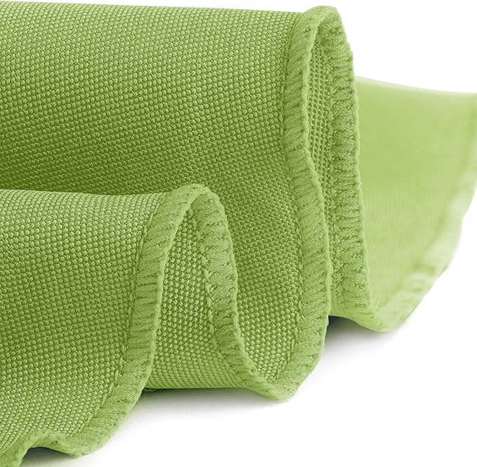 Gee Di Moda Round Tablecloth - 120 Inch Apple Green Round Table Cloth for 60 to 96 Inch Round Tables - Heavy Duty Washable Fabric - for Buffet Table, Holiday Party, Dinner, Wedding & Baby Shower