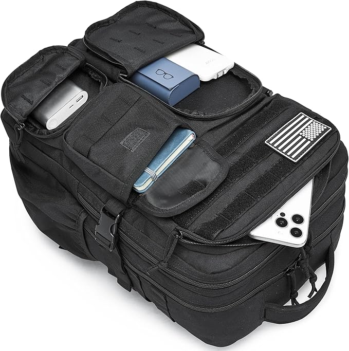 Wotony Tactical Backpack - Military waterproof backpack with multiple pockets and tactical gear for the outdoors (light coffee, 35L)