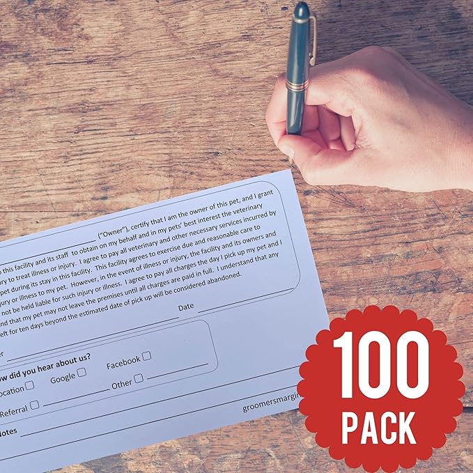 5X8 Inch Kennel Cards (100 Pack) Cat and Dog Boarding Supplies, Kennel Card and Pet Profile Record Card for Veterinarian, Shelter, Grooming