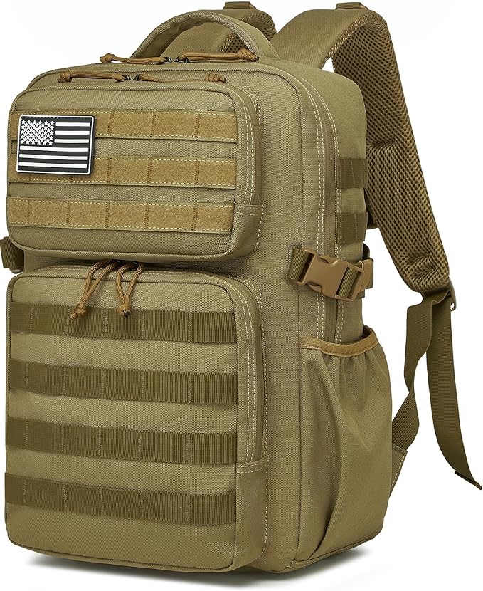 Wotony Military Tactical Backpack for Men Waterproof Daypack 3 Day Assault Pack Molle Bag with Water Bottle Holder