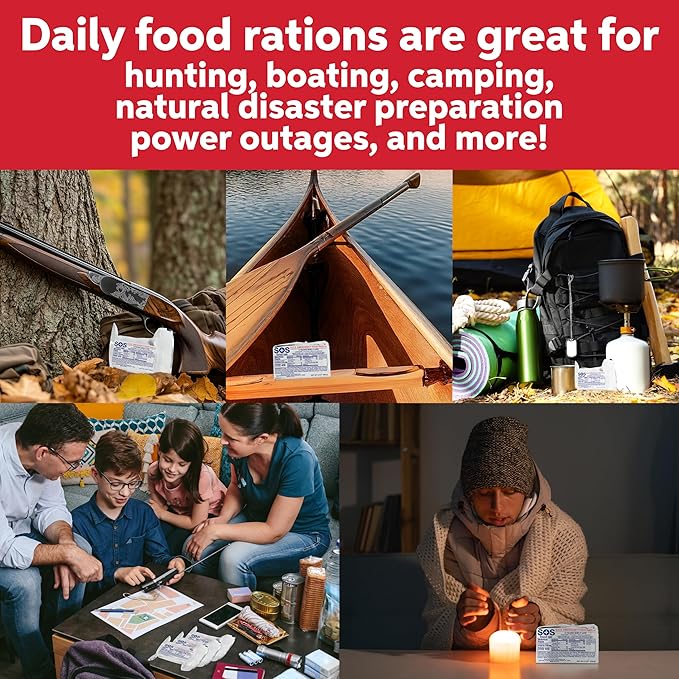 SOS Food Lab Emergency Food Bar - 1200 Calorie Ration (Shortbread Cookie) - 1 Day/24 Hour Ready to Eat Supply for Camping, Hiking, Disaster Preparedness - 5 Year Shelf Life High Energy Survival Food