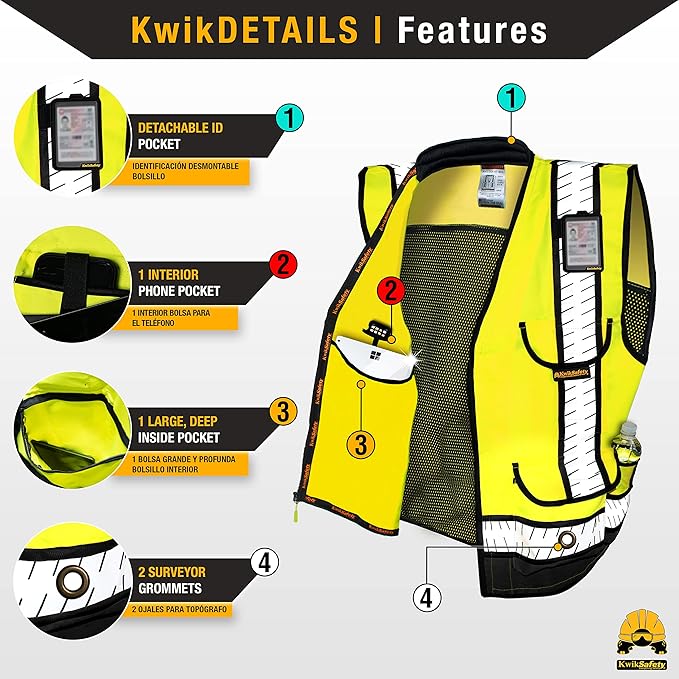 KwikSafety - Charlotte, NC - GODFATHER Safety Vest [CUSHIONED COLLAR + TABLET POCKET] ANSI OSHA