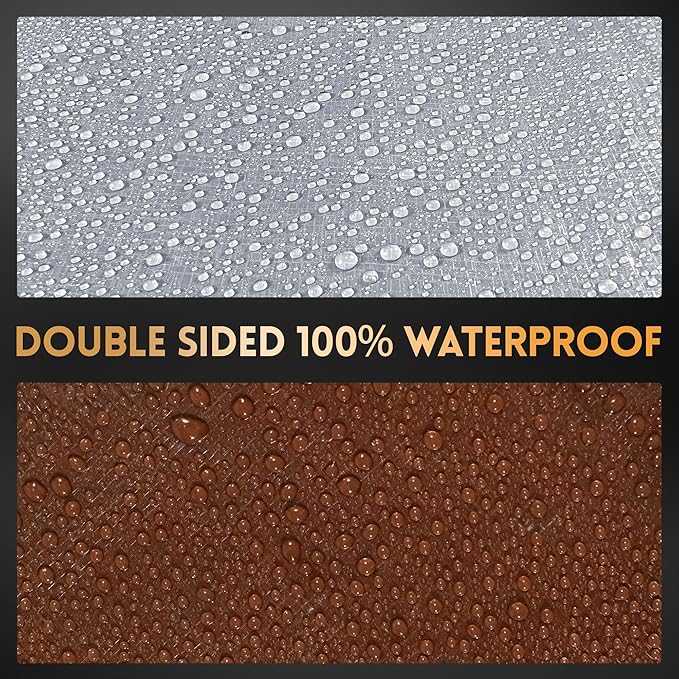 Tarp 20x40 ft Heavy Duty 10mil Silver/Brown 100% Waterproof High Durability Multipurpose Outdoor Tarpaulin,Uv Resistant,for Courtyards,Camping, Canopy, Trailer, Boats, Camping, Etc -by MVPNET