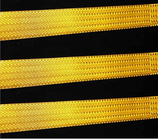 Yellow Reflective Tape 4 inch Wide, Outdoor Waterproof High Visibility Warning Industrial Marking Tape, Safety Stickers (68 feet,5 Rolls)