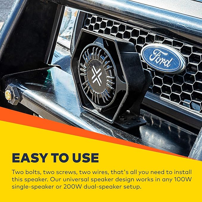 ThunderWave 100W Compact Siren Speaker [126-134 dB] [500-5,000 Hz] [IP66 Waterproof] [Universal Fit Compatible] Police Siren Speaker for Emergency Fire Vehicles POV UTV