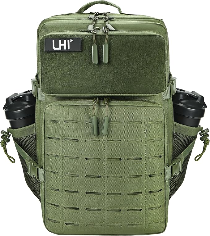 LHI Tactical Military Backpack for Men 25L/45L Large Molle Army Assault Pack 3 Day Hiking Rucksack With Bottle Holder