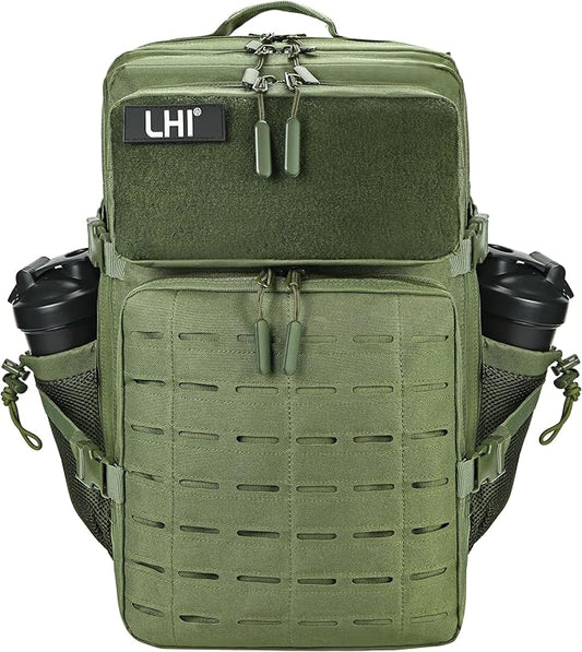 LHI Tactical Military Backpack for Men 25L/45L Large Molle Army Assault Pack 3 Day Hiking Rucksack With Bottle Holder