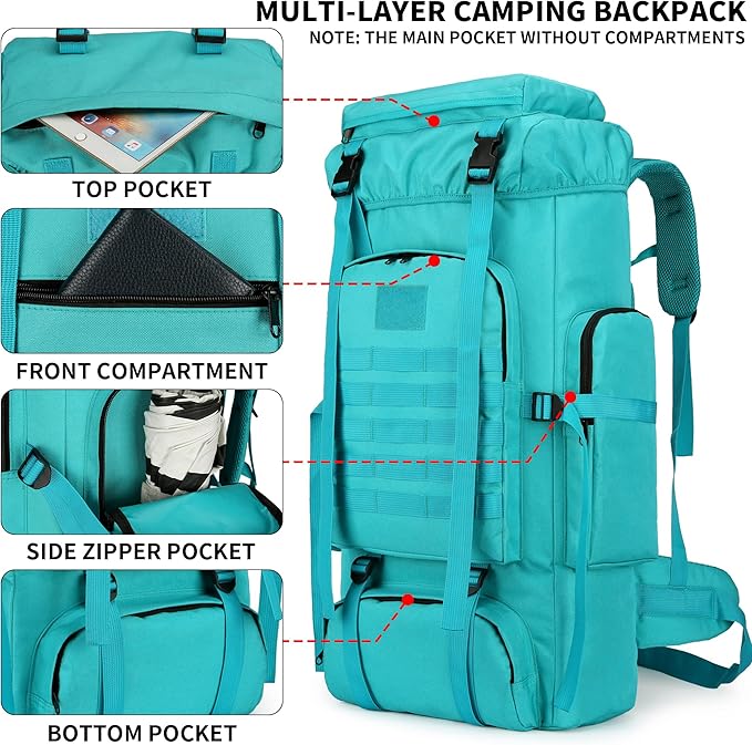 Hiking Backpack for Men 70L/100L Camping Backpack Military Rucksack Molle 3 Days Assault Pack for Climbing