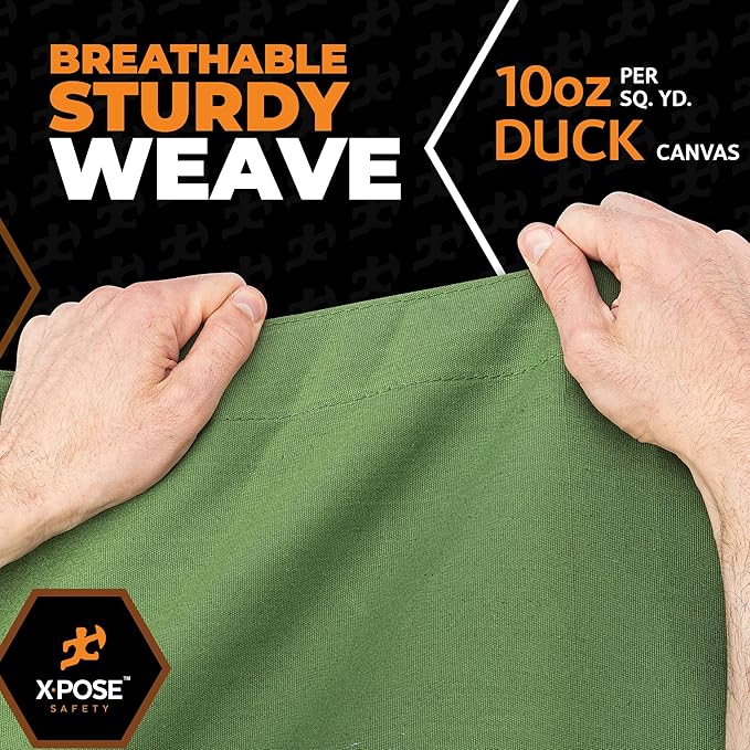 Xpose Safety Canvas Tarp - 10oz Green Canvas Tarps Heavy Duty Water Resistant with Brass Grommets- Multipurpose Outdoor Tarpaulin for Camping, Canopy, Trailer, Equipment Cover 20' x 30'