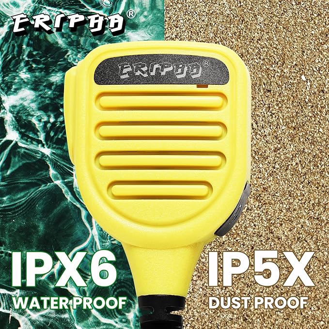 Shoulder Mic Speaker Compatible with Motorola XPR 3000 3000e 3300 3300e 3500 3500e Waterproof IP56 Two Way Radio Speaker Microphone with 3.5mm Jack (Yellow)