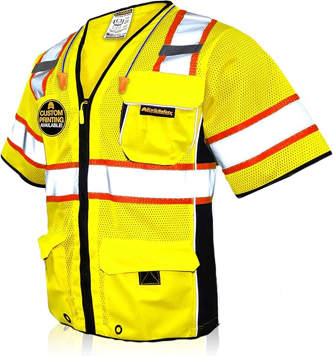 KwikSafety - Charlotte, NC - Men's & Women's Class 3 Safety Vest PPE Hi Vis Reflective ANSI OSHA
