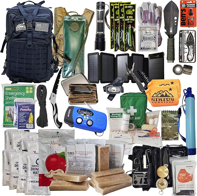 Bug Out Bag - Premium Bugout Backpack Pre-Packed Survival Kit - Ultimate 72 Hour Backpack Survival Kit - Comprehensive Survival Items - Go Bag Emergency