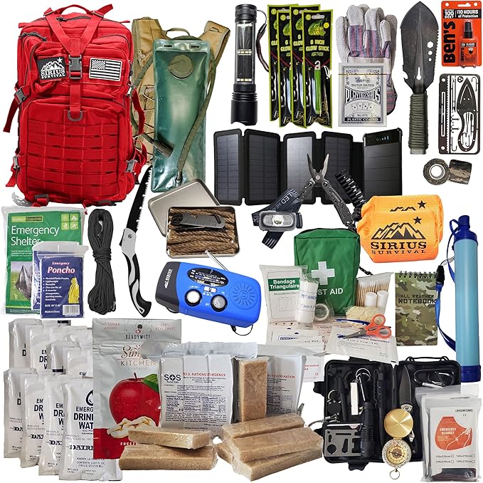 Bug Out Bag - Premium Bugout Backpack Pre-Packed Survival Kit - Ultimate 72 Hour Backpack Survival Kit - Comprehensive Survival Items - Go Bag Emergency