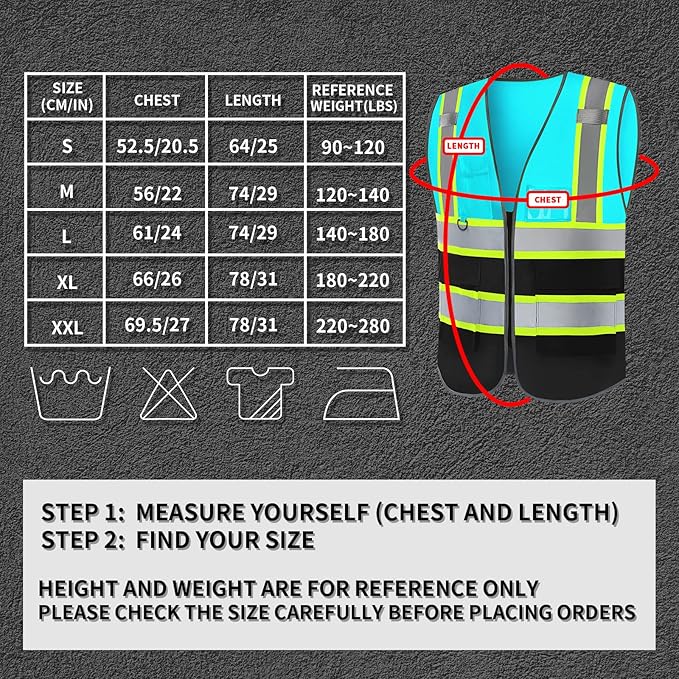 BeautyWill Custom Logo Safety Vest Class 2 High Visibility Reflective Vest for Men - Personalized Logo Team Vest