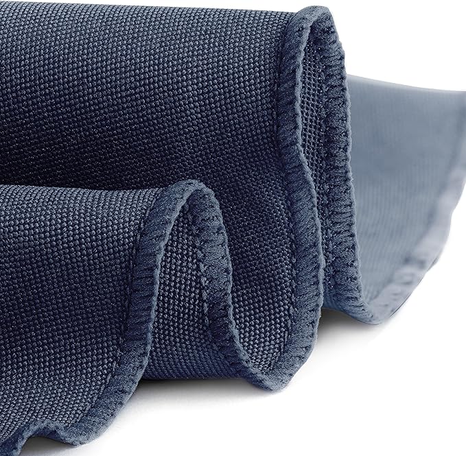 Gee Di Moda Round Tablecloth - 108 Inch Navy Blue Round Table Cloth for 48 to 72 Inch Round Tables - Heavy Duty Washable Fabric - for Buffet Table, Holiday Party, Dinner, Wedding & Baby Shower