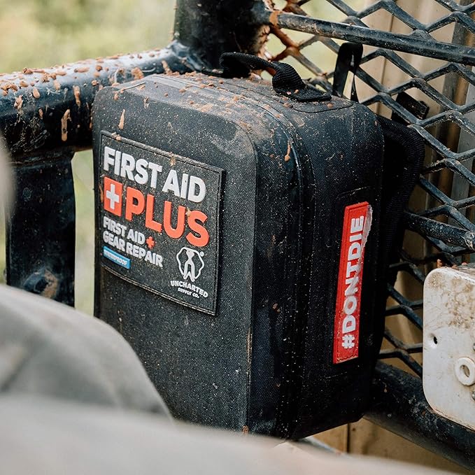 Uncharted Supply Co. First Aid Plus – Waterproof First Aid & Survival Kit with Rip-Away MOLLE Backer – Packed with Medical Supplies & Tools for Trucks, Boats, ATVs, and Outdoor Emergencies