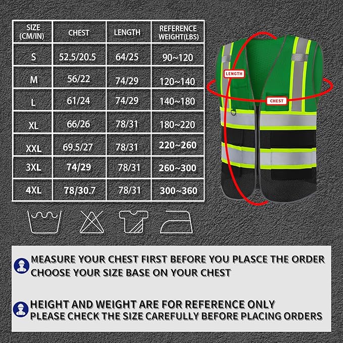 BeautyWill 10 Pack Custom Logo Safety Vest ANSI Class 2 High Visibility Reflective Vest Personalized Construction Vest Bulk