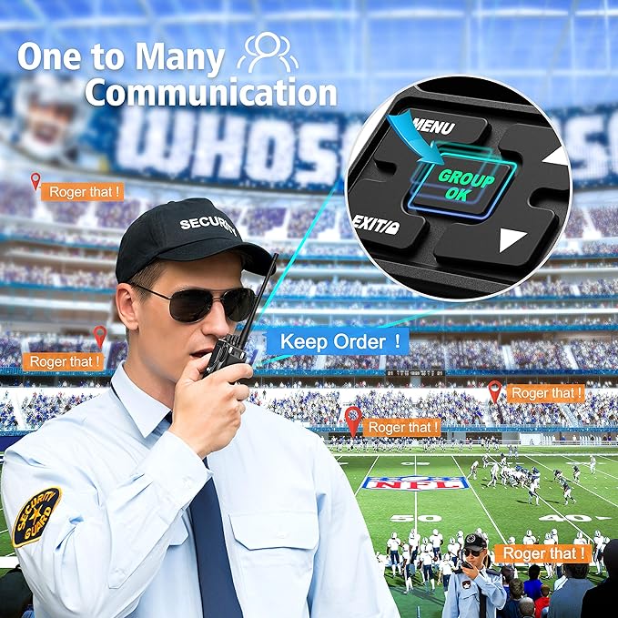 SAMCOM FPCN10A Two Way Radios Long Range 3000mAh Walkie Talkies for Adults Rechargeable 2 Way Radios UHF Programmable Handheld Business Radio with Earpieces,Group Call, 2 Packs