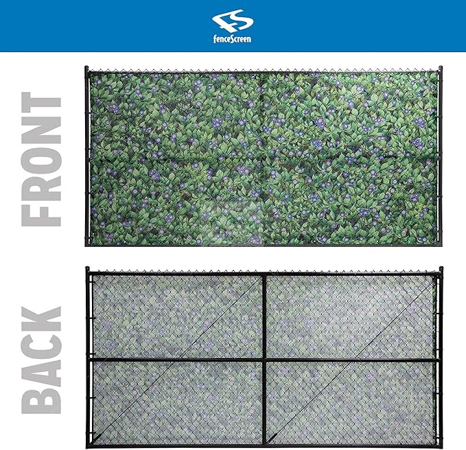 FenceScreen Morning Glory Purple Scenic Designer Fence Screen (6ft x 25ft)