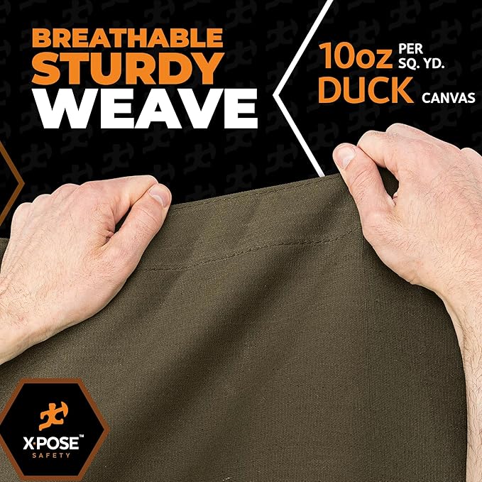 Xpose Safety 10oz Olive Drab Canvas Tarps 14' x 14' – Bulk Full Pallet (48 Packs) – Multipurpose Heavy Duty Water-Resistant Tarpaulin with Brass Grommets for Camping, Canopy & Equipment Protection