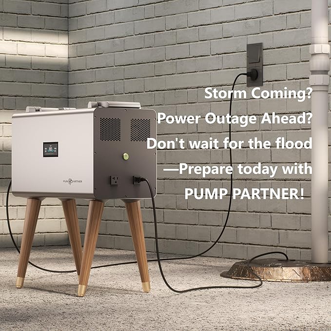 Heavy-Duty automatic backup power station for 120v sump pumps. Built-in 51.2V 40Ah LiFePO₄ battery, Specifically designed for extreme weather, and homes facing 1–3 day power outages.