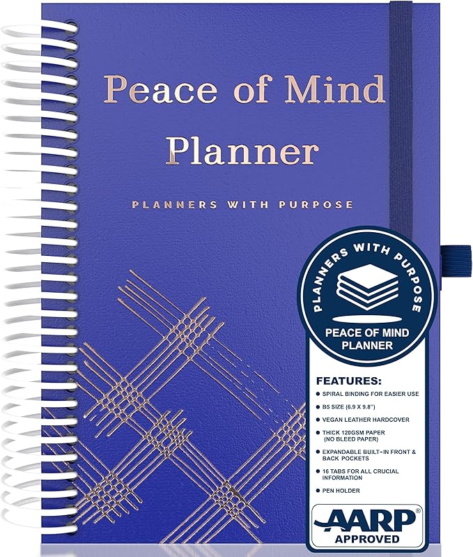 End of Life Planner - Guided Final Arrangements When I'm Gone Workbook Organizer Notebook for Beneficiary Info, Will Preparation, Last Wishes, Funeral Planning - Peace of Mind B5