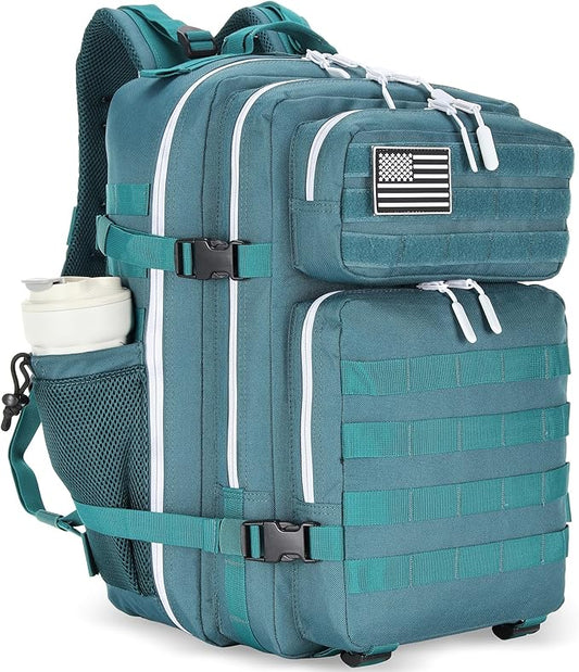 45L Tactical Assault Backpack 3 day assault pack with Molle Waterproof backpack Rucksack for Tactical Backpacks (Blackish Green)