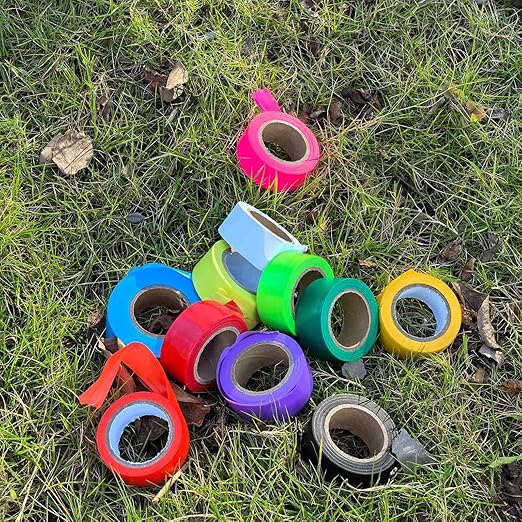 5 Pack Flagging Tape Assorted Flourescent Colors, Non-Adhesive Plastic Ribbon Neon Marking Roll, 0.78"*500ft, Marking Tape for Tree Marking, Hunting, Boundaries and Hazardous Areas,Trail Marking
