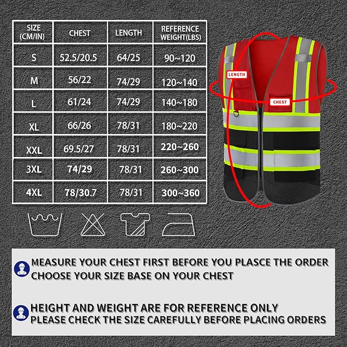 BeautyWill 10 Pack Custom Logo Safety Vest ANSI Class 2 High Visibility Reflective Vest Personalized Construction Vest Bulk