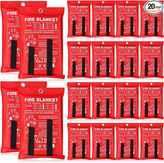 Moukeren Fire Blanket Fire Emergency Blankets for Home Kitchen, Survival Safety Flame Suppression Fiberglass Fireproof Flame Retardant for Fireplace Car Office Camping