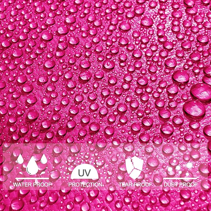 STARPYNG-12 Mil Pink/Silver 10x12 Feet Tarp-Heavy Duty Poly Tarp-Cover,Waterproof, UV Resistant, Weather Resistant, Cover Cars, Boats, Courtyards,Camping