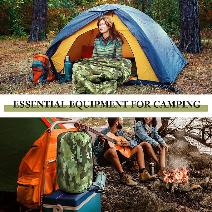 Tranqun 10 Pcs Sleeping Bags Bulk for Adults Sleeping Bag Liner Cold Weather 4 Seasons Camping Gear Equipment Lightweight Waterproof for Homeless Charity Hiking Travel, 5 Color