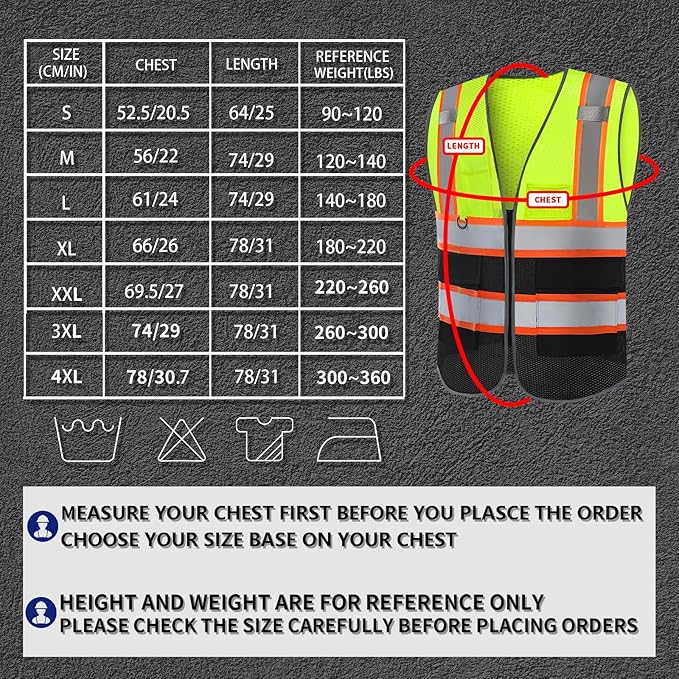 BeautyWill 10 Pack Custom Logo Safety Vest ANSI Class 2 High Visibility Reflective Vest Personalized Construction Vest Bulk