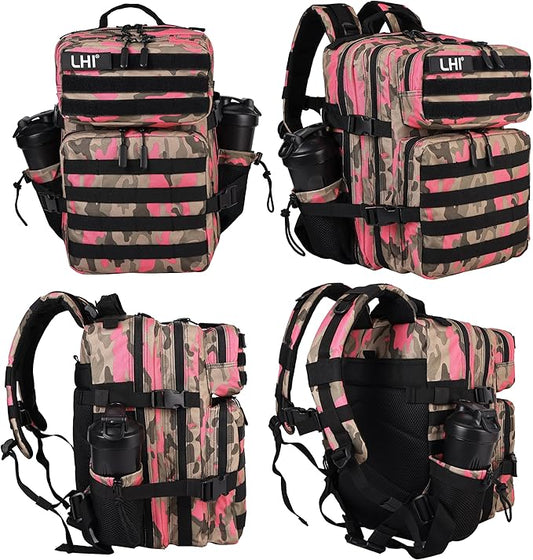 LHI Tactical Military Backpack for Men and Women 25L/35L Army Assault Pack Bag Small Rucksack with Bottle Holder