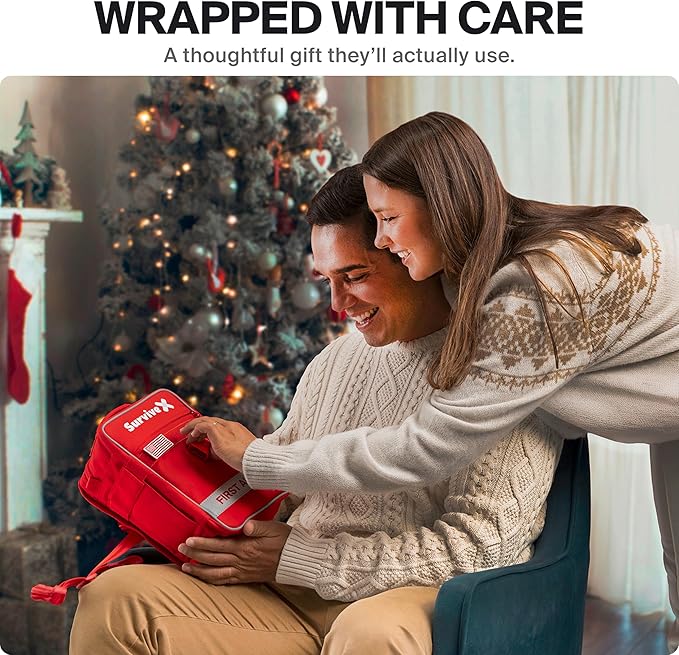 Large First Aid Kit for Car, Travel & Home - Emergency Kit for Hiking, Camping, Backpacking and Outdoors - Includes Zip Stitch Wound Closure Strips